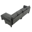 Convertible Sectional Sofa with Storage,L-shaped sofa Modern Linen Fabric Sectional Couches for Living Room,Gray - Korvel