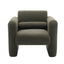 Modern style chair with sheepskin Sherpa fabric soft cushion, comfortable armchair, soft with backrest and pillow, seaweed green - Korvel