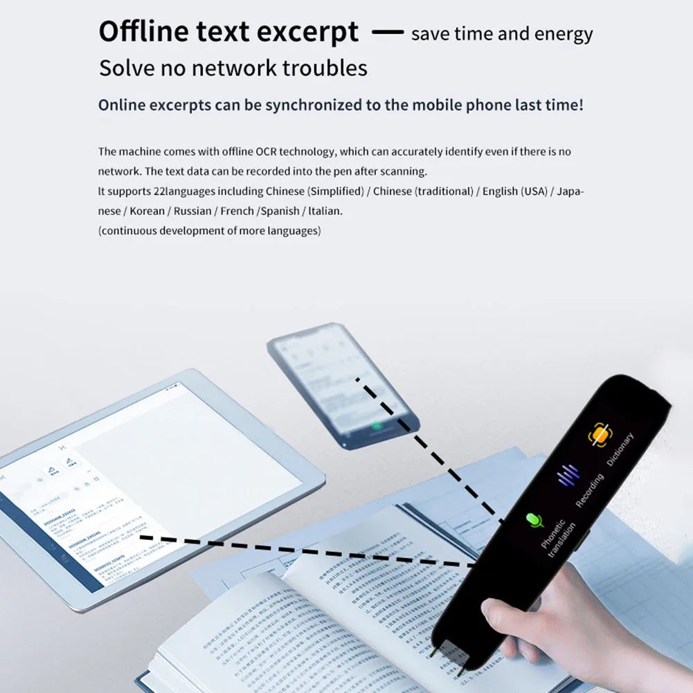 Lápiz Traductor de Voz Portátil Smart AI Scan Reader