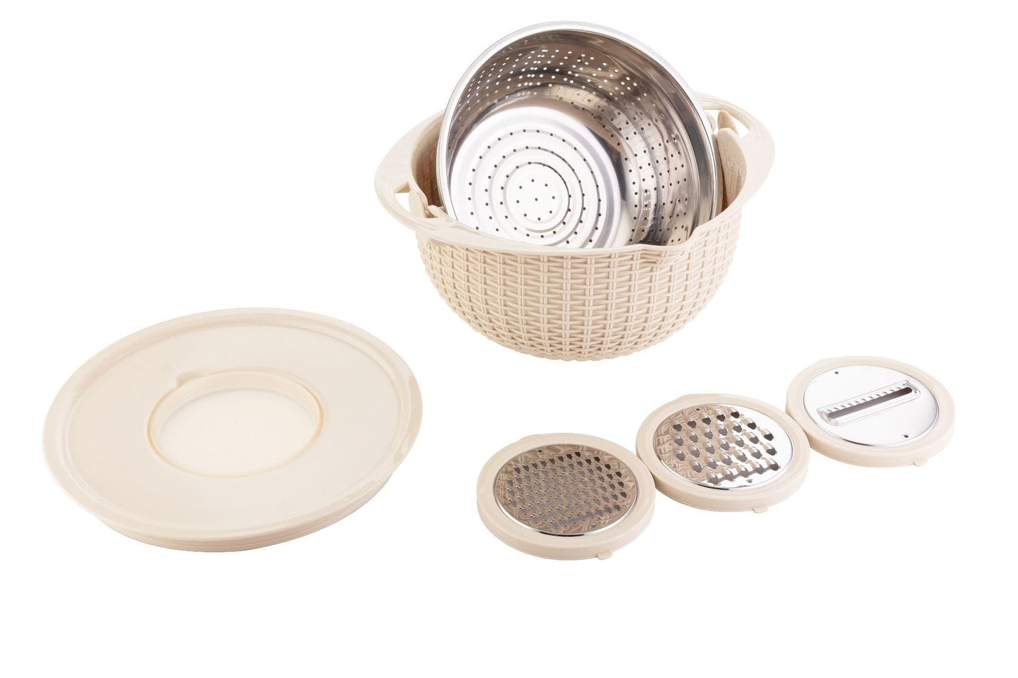 Stainless steel water filter basin household rotatable double layer vegetable washing and draining basket stainless steel line - Korvel