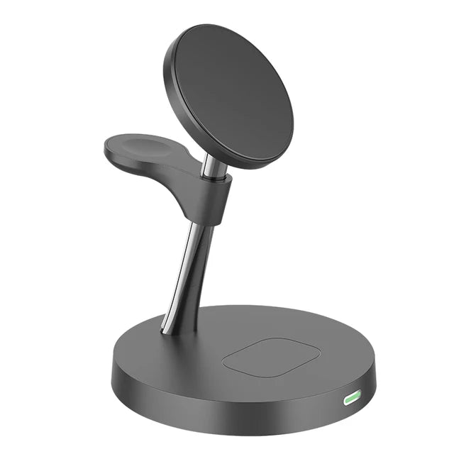 Chargeur sans fil magnétique 3-en-1 en alliage de zinc premium