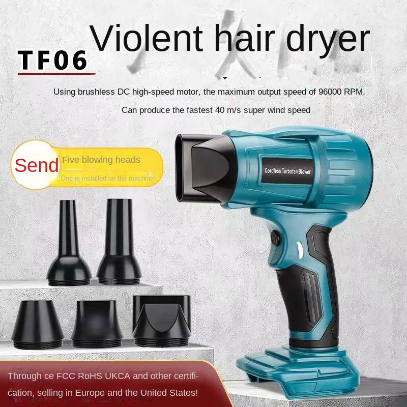 Mini Brushless High-Power Lithium Electric Blower Fan Wireless Dust Blowing Gun Compatible with Makita Dewalt Etc. - Korvel