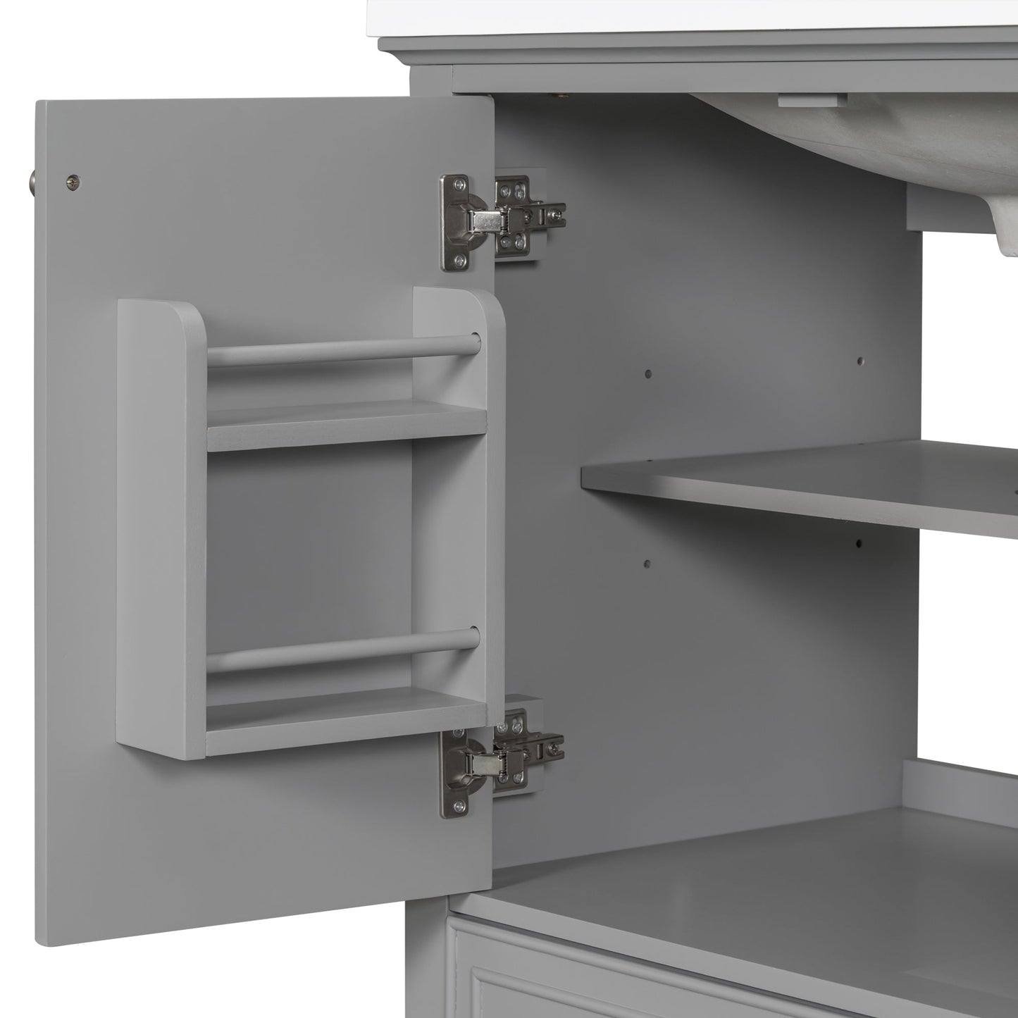 30-Inch Gray Bathroom Vanity Base Only
