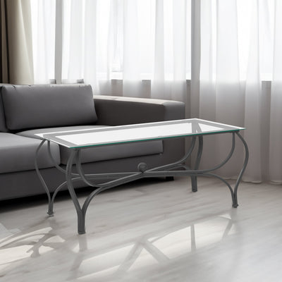 Conjunto de Mesa de Café Elegante de 3 Piezas con Vidrio Templado