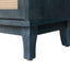 Handcrafted Premium Grain Panels Rattan Sideboard Buffer Cabinet Accent Storage Cabinet With 4 Rattan Doors BLUE - Korvel