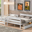 Wood Twin over Full Bunk Bed with 2 Drawers  White - Korvel