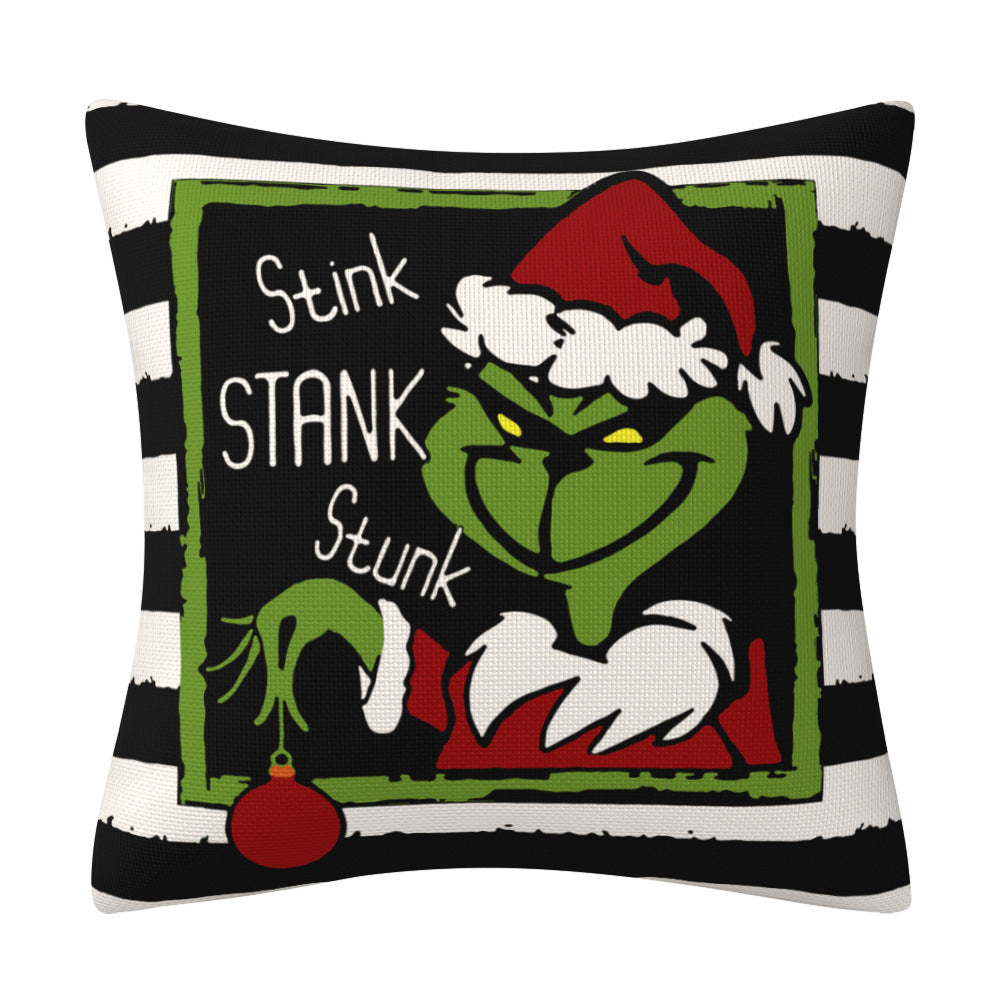 Greentown Cartoon Printed Christmas Pillow Cover Home Furnishings Cushion Sofa Pillowcase - Korvel
