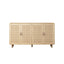 62.20"Elegant and Functional 4-Door Rattan Decorative Storage Cabinet,for Bedroom,Living Room,Office,Easy Assembl - Korvel