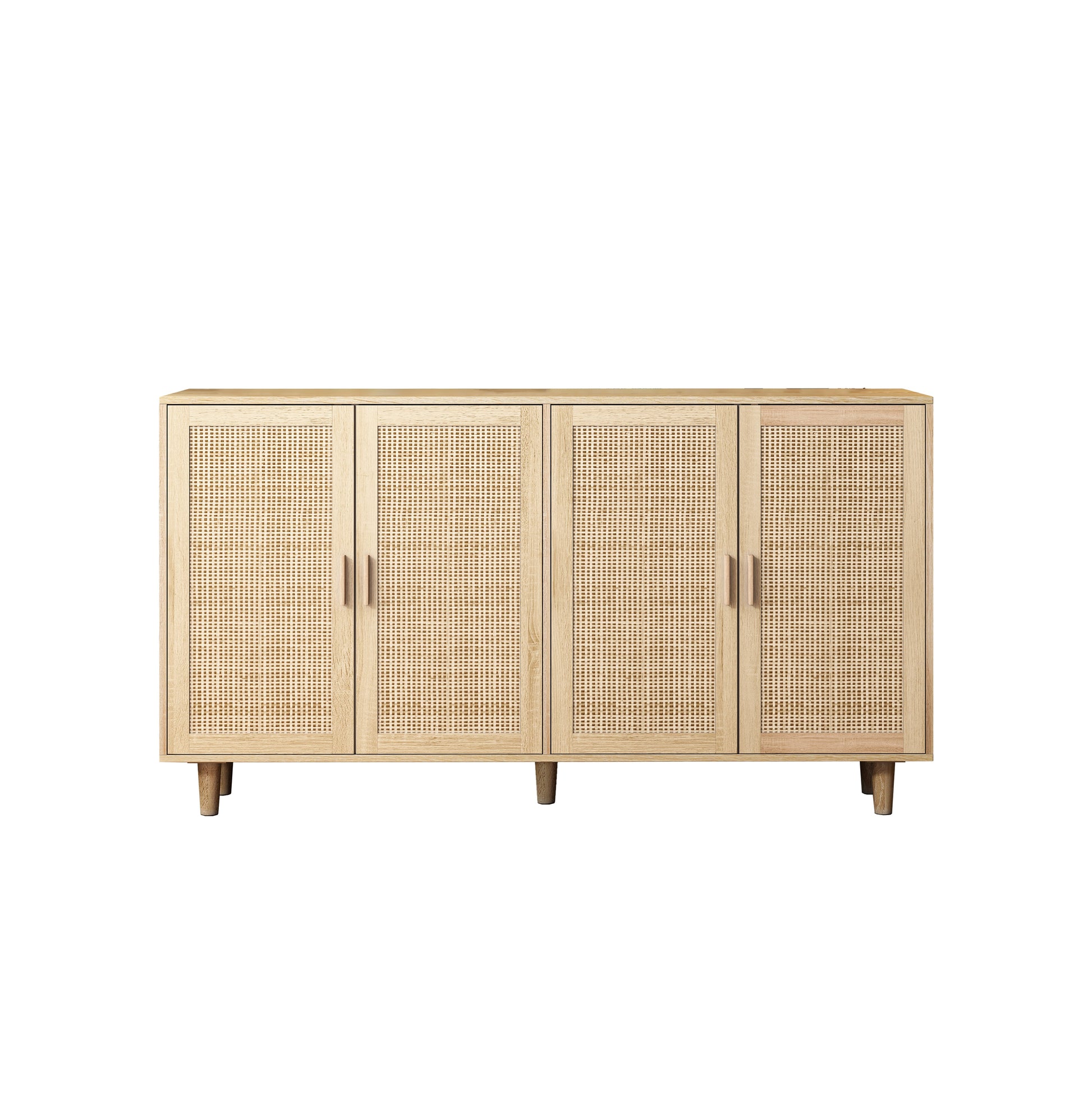 62.20"Elegant and Functional 4-Door Rattan Decorative Storage Cabinet,for Bedroom,Living Room,Office,Easy Assembl - Korvel