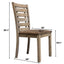 Set of 2 Modern Farmhouse Dining Chairs - Distressed Solid Wood
