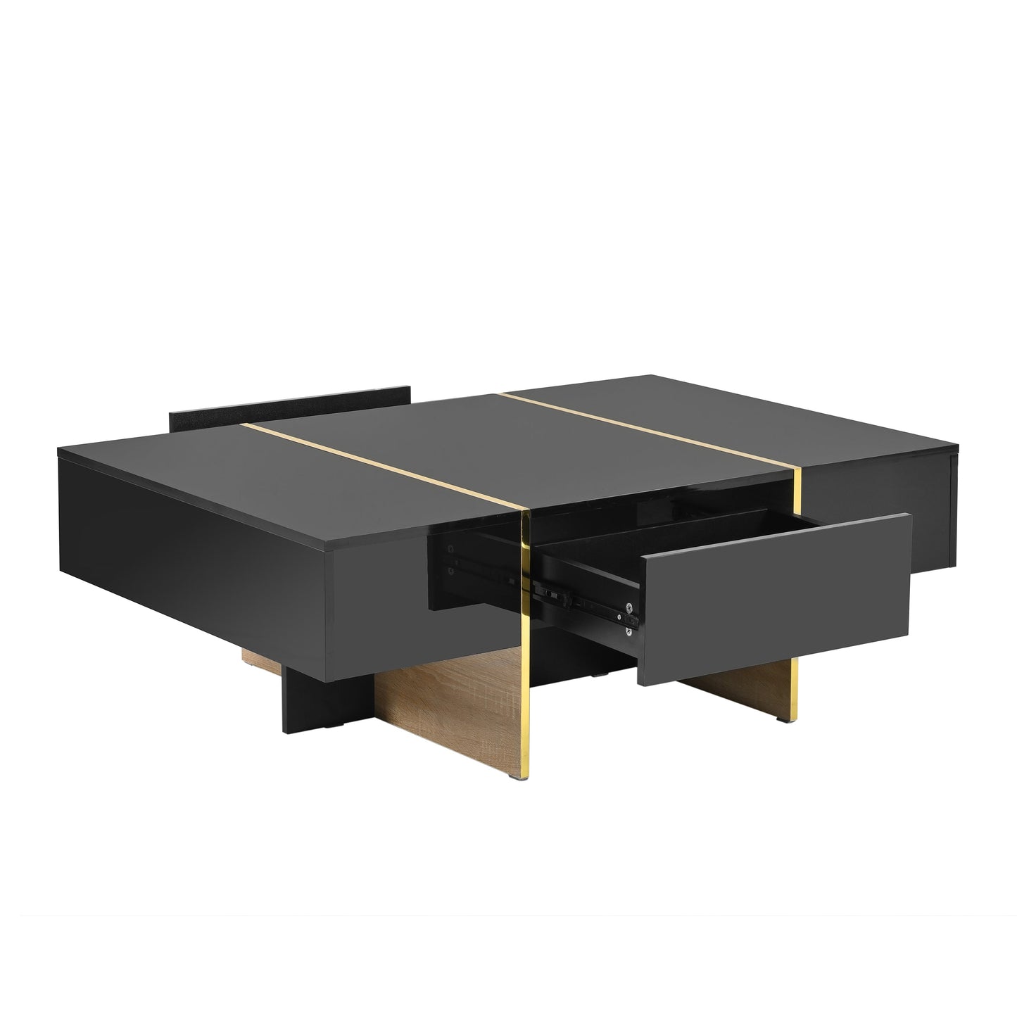 Mesa de café rectangular multifuncional ON-TRANS con cajones