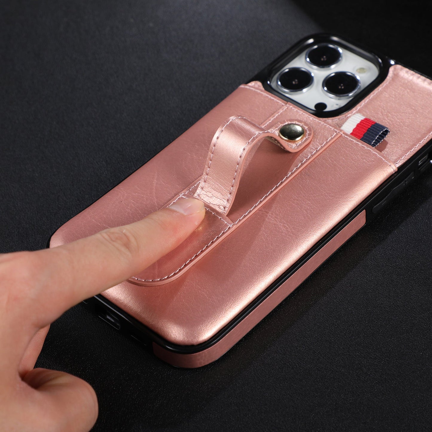 Suitable for IP13PROMAX card insertion phone case Apple 12 bracket phone protection case 11 anti drop case - Korvel