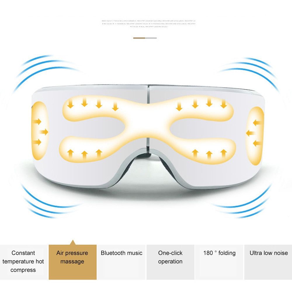 Bluetooth Smart Vibration Eye Massager Eye Care Device Hot Compress Glasses Instrument Music Foldable Eye Protection - Korvel
