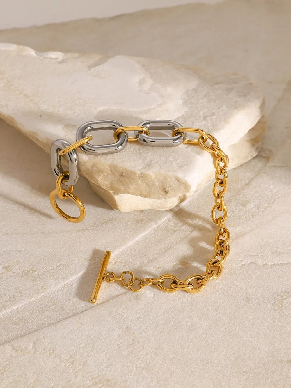 18K Gold-Plated Stainless Steel Chain Bracelet - Korvel