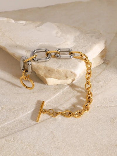 18K Gold-Plated Stainless Steel Chain Bracelet - Korvel