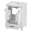 24" Bathroom Vanity with Sink, Bathroom Vanity Cabinet with One Drawer and Doors, Solid Wood and MDF, White - Korvel
