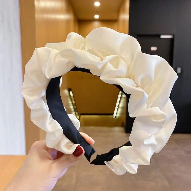 Women's wide brimmed hair accessories with high cranial crest and large intestine folds and hair bands - Korvel