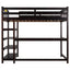 Twin Size Loft Bed with Storage Shelves and Under-bed Desk  Espresso - Korvel