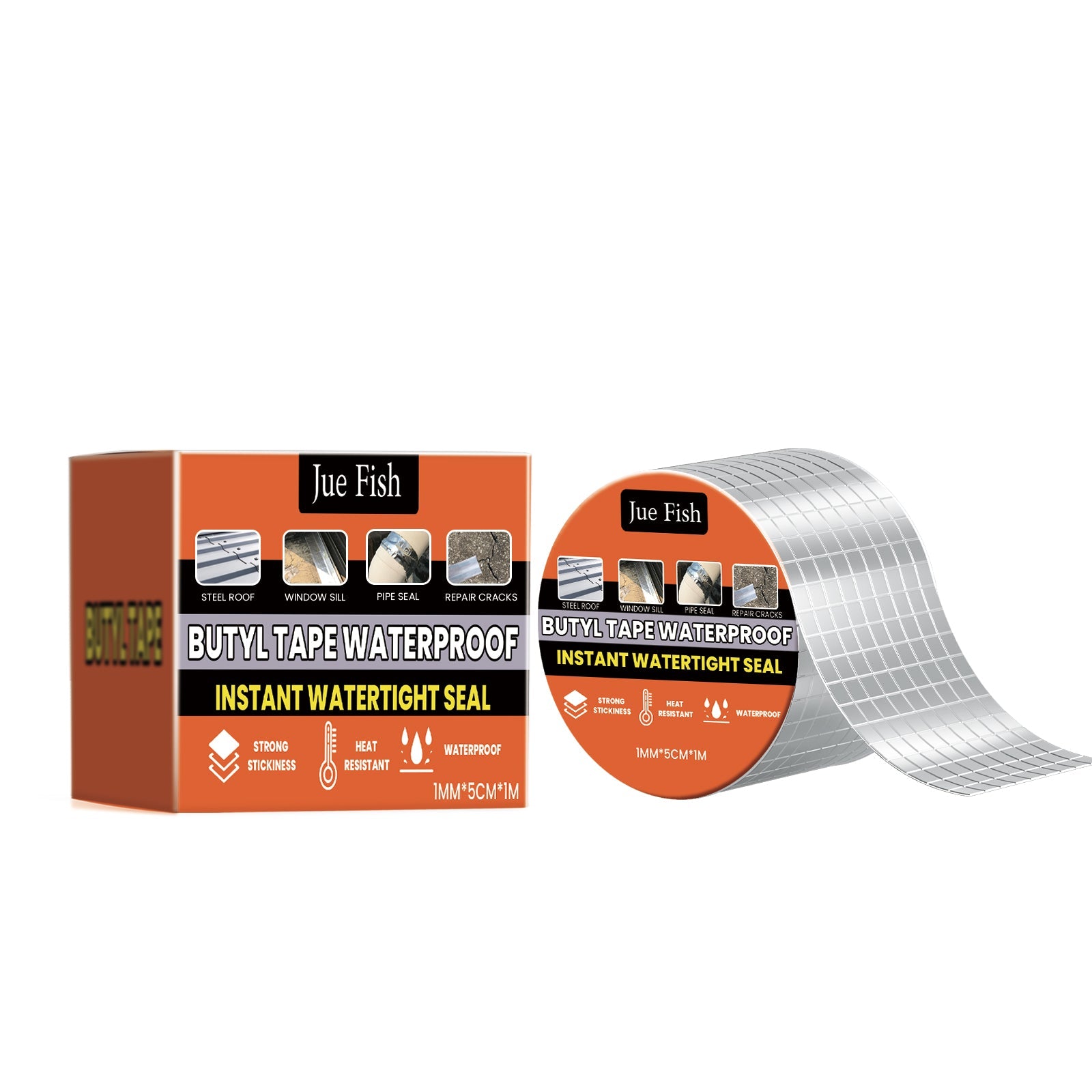 Waterproof Butyl Tape, Roof Repair Leakage Plugging Moisture-Proof High-Stick Self-Adhesive Aluminum Foil Waterproof Roll - Korvel