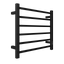 Towel Warmer 6 Bar Electric Heated Towel Rack Wall Mount Plug-in/Bath Towel Heater Matt-Black - Timer - Korvel