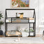 Twin over Twin House Bunk Bed with Built-in Ladder - Black