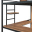 Twin Size Loft bed with L-shape Desk and Wardrobe, Black - Korvel