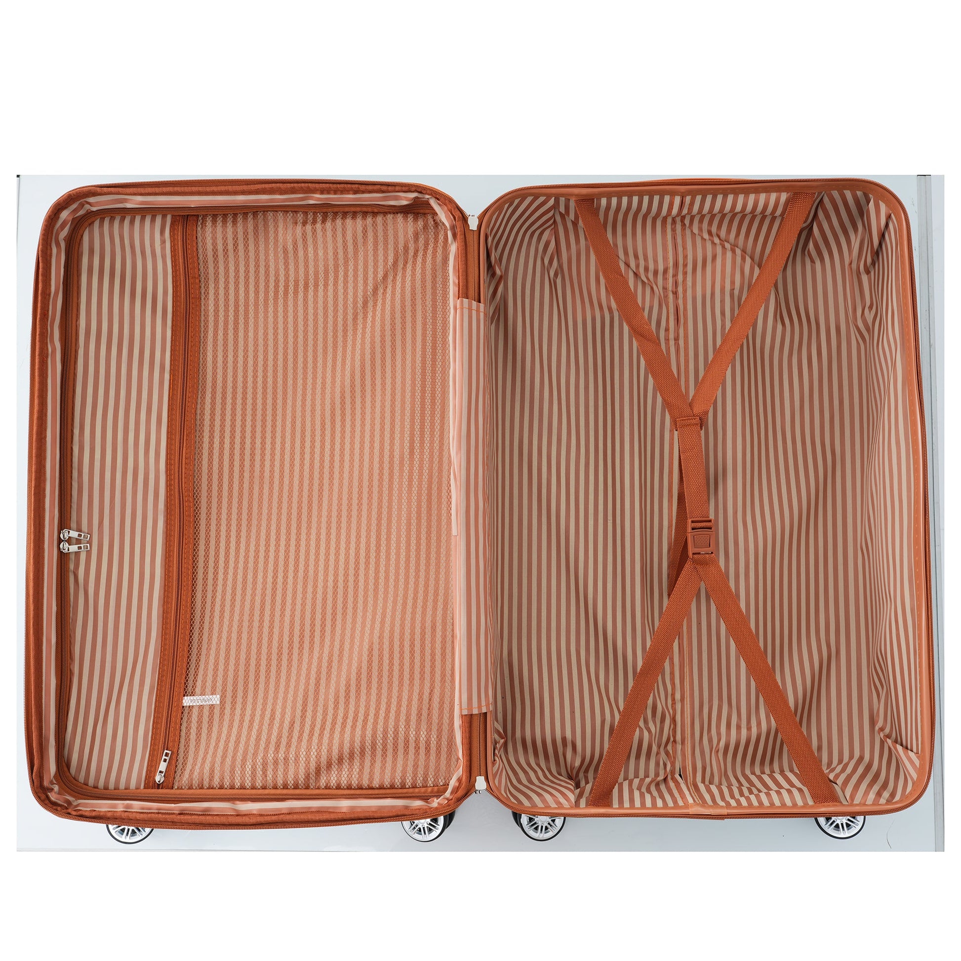 Hardshell Luggage Sets 3 Piece double spinner 8 wheels Suitcase with TSA Lock Lightweight 20''24''28'' Green + ABS - Korvel
