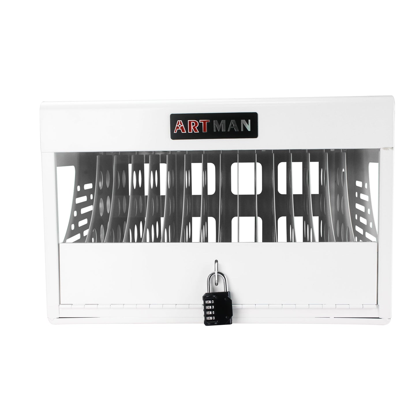 16 Bay Locking Charging Cabinet for Laptops and Chromebooks - White