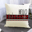 Christmas Pillowcase Linen Red Black Checkered Letter Printed Pillow Cover Holiday Living Room Decoration - Korvel