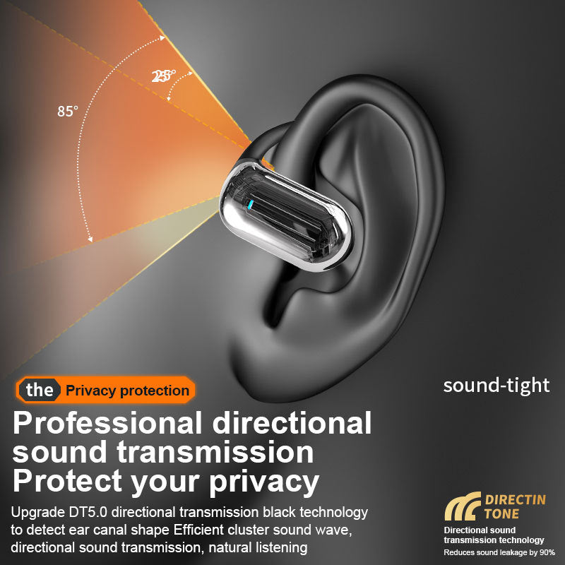 Wireless earphones open, non in ear, ultra long battery life, noise cancelling Bluetooth earphones for running and sports, hanging ear headphones - Korvel
