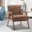 Medieval modern chair, solid wood frame living room chair, accent chair with ultra thick backrest - Korvel