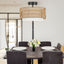 3-Light Semi Flush Mount Ceiling Light Fixture - Boho Rattan Design