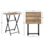 2-piece folding TV tray table without assembly, portable sofa side table, brown and black - Korvel