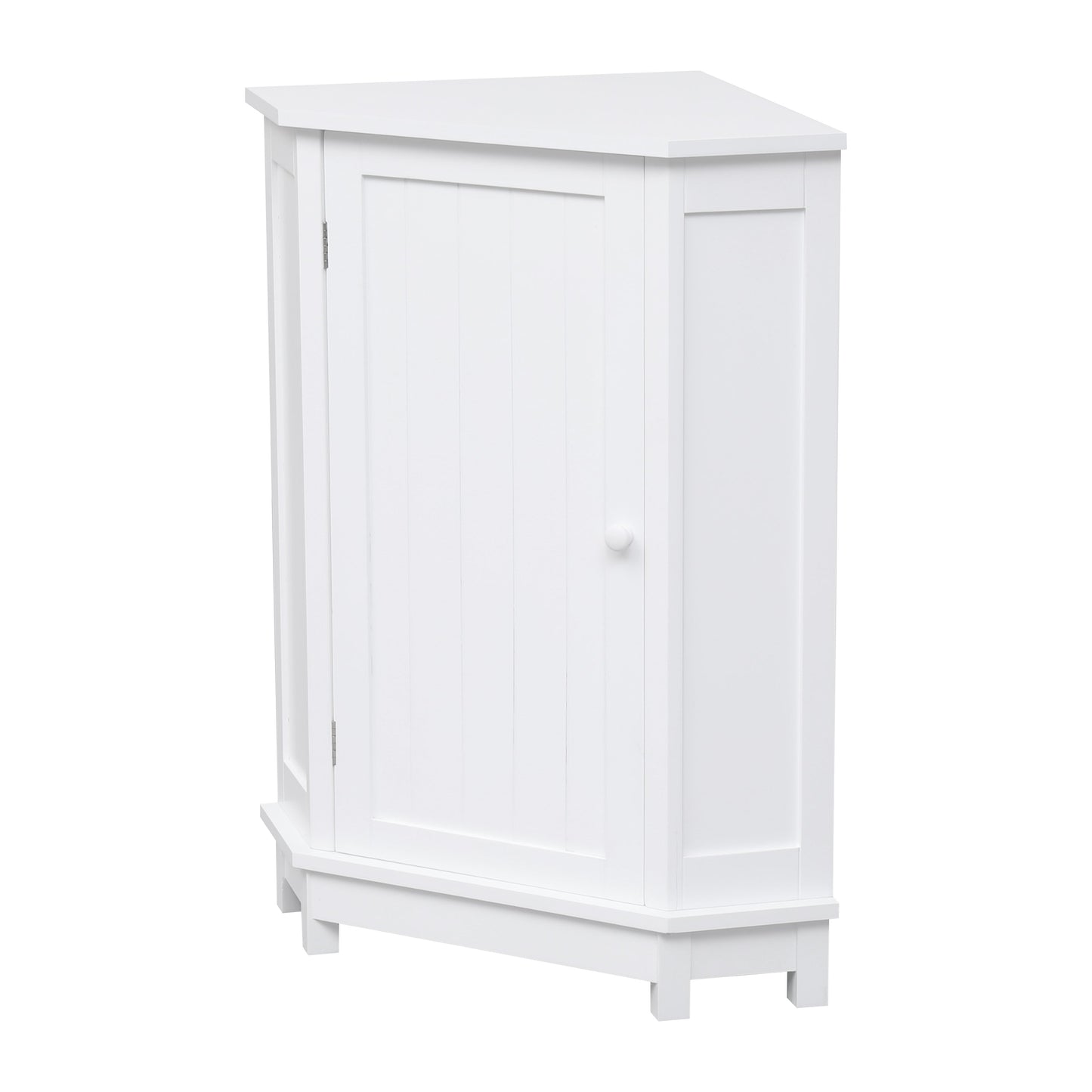 Modern White Triangle Corner Bathroom Cabinet with Adjustable Shelf
