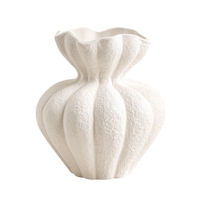 Wabi Sabi Vase White Ornament Living Room Desktop Home Vintage Art Decorative Flower Utensils - Korvel