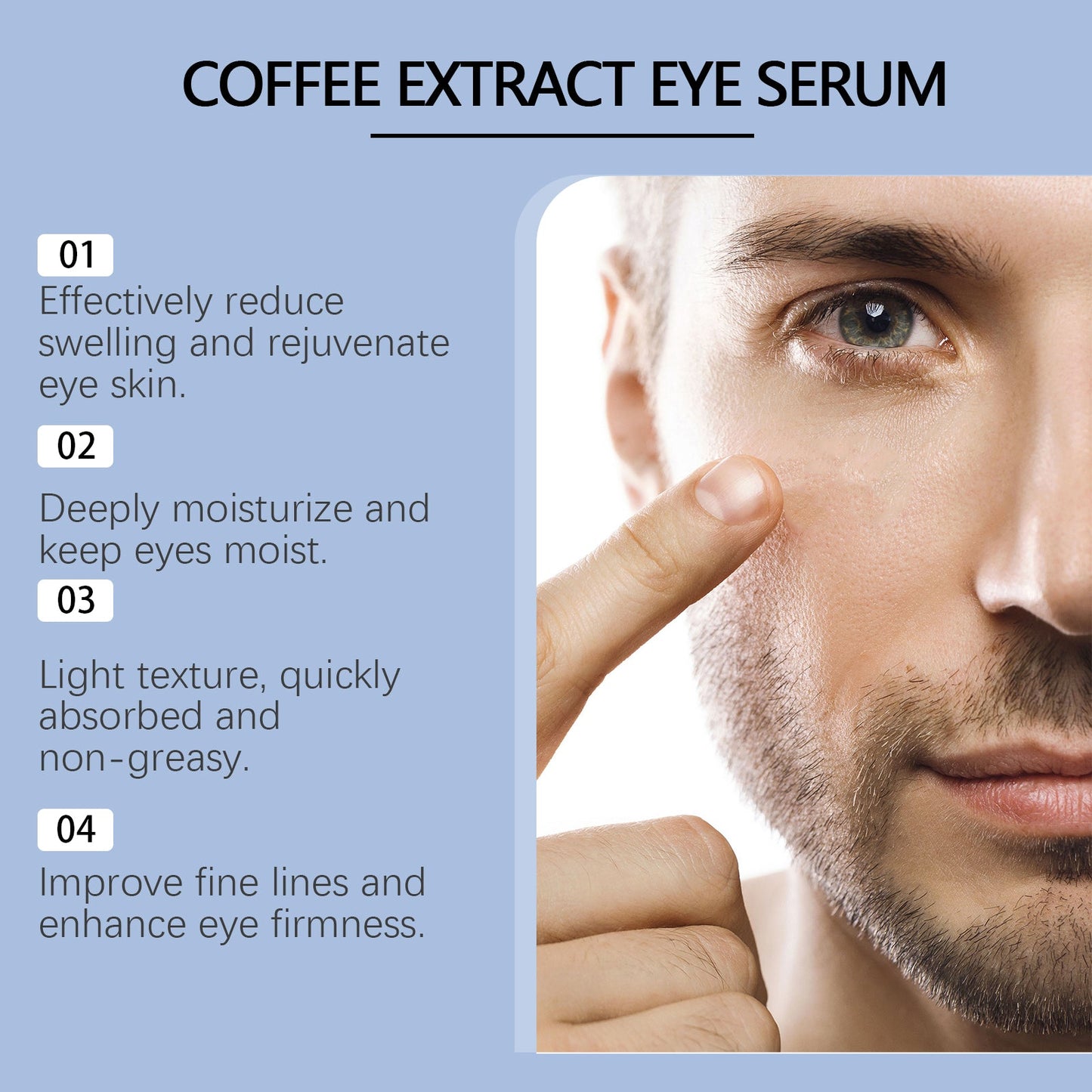 Essence pour les yeux caféinée pour éclaircir et raffermir