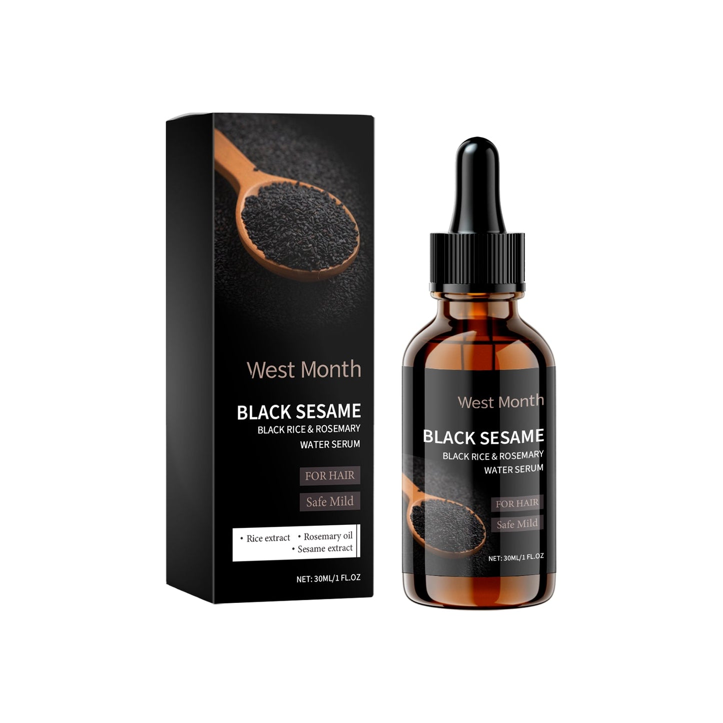 Esencia para el Cuidado del Cabello con Sésamo Negro para un Cabello Nourished y Más Abundante