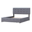 Upholstered Platform Bed with Classic Headboard and 4 Drawers No Box Spring Needed Linen Fabric Queen Size Dark gray - Korvel