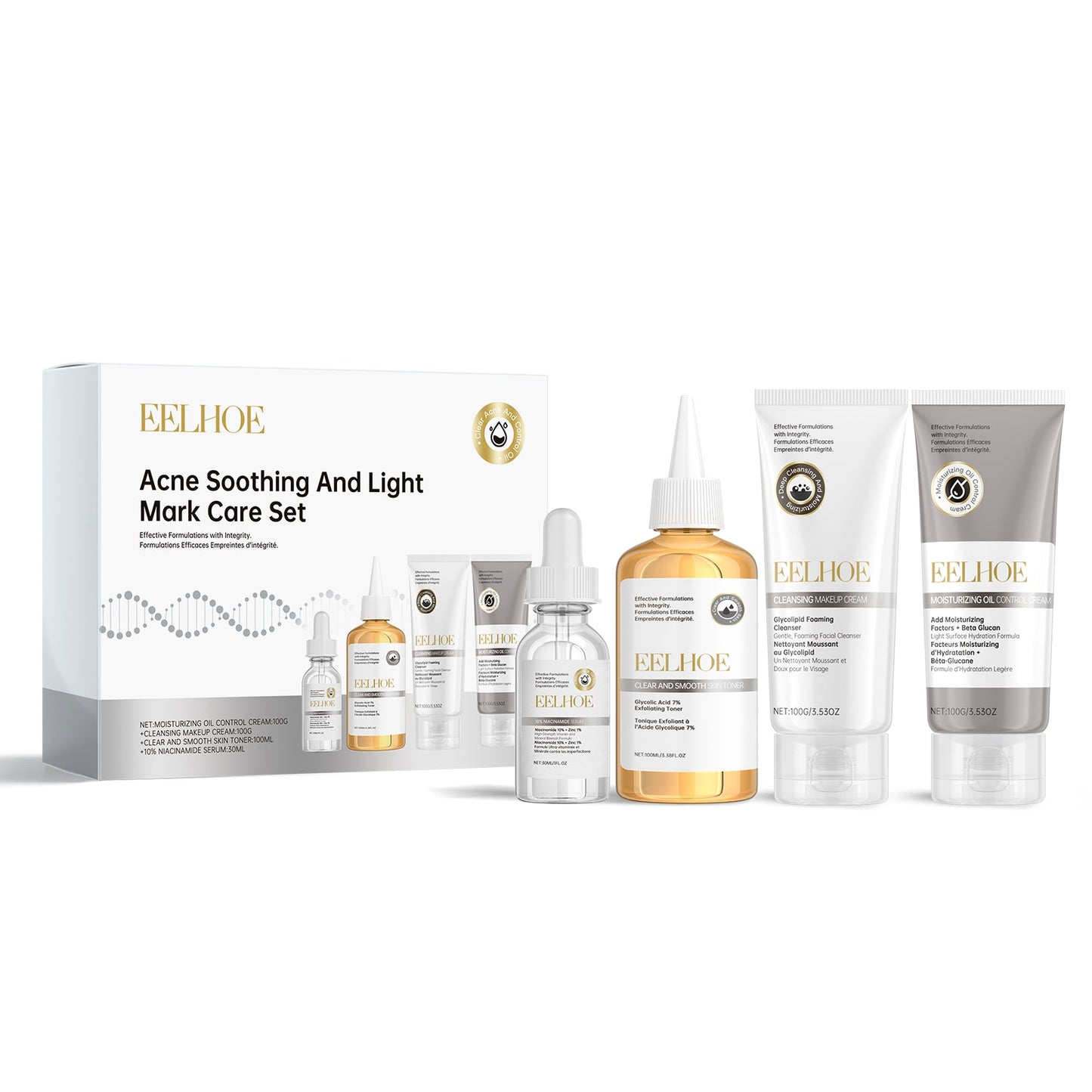 Acne Care Set Brightening Skin Gentle Moisturizing Repair Skin Moisturizing facial set - Korvel