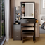 Elegant Dressing Table with Cushioned Stool and LED Mirror