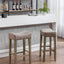 Counter Height 29" Bar Stools for Kitchen Counter Backless Faux Leather Stools Farmhouse Island Chairs (29 Inch Gray Set of 2) - Korvel