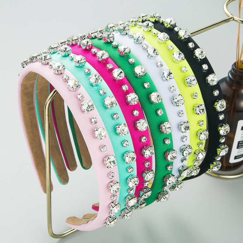 Hair Hoop Fashion Shiny Rhinestone Baroque Hair Hoop Hair Cave Female Korean Trend Thin Edge Hair Band Hair Accessories - Korvel