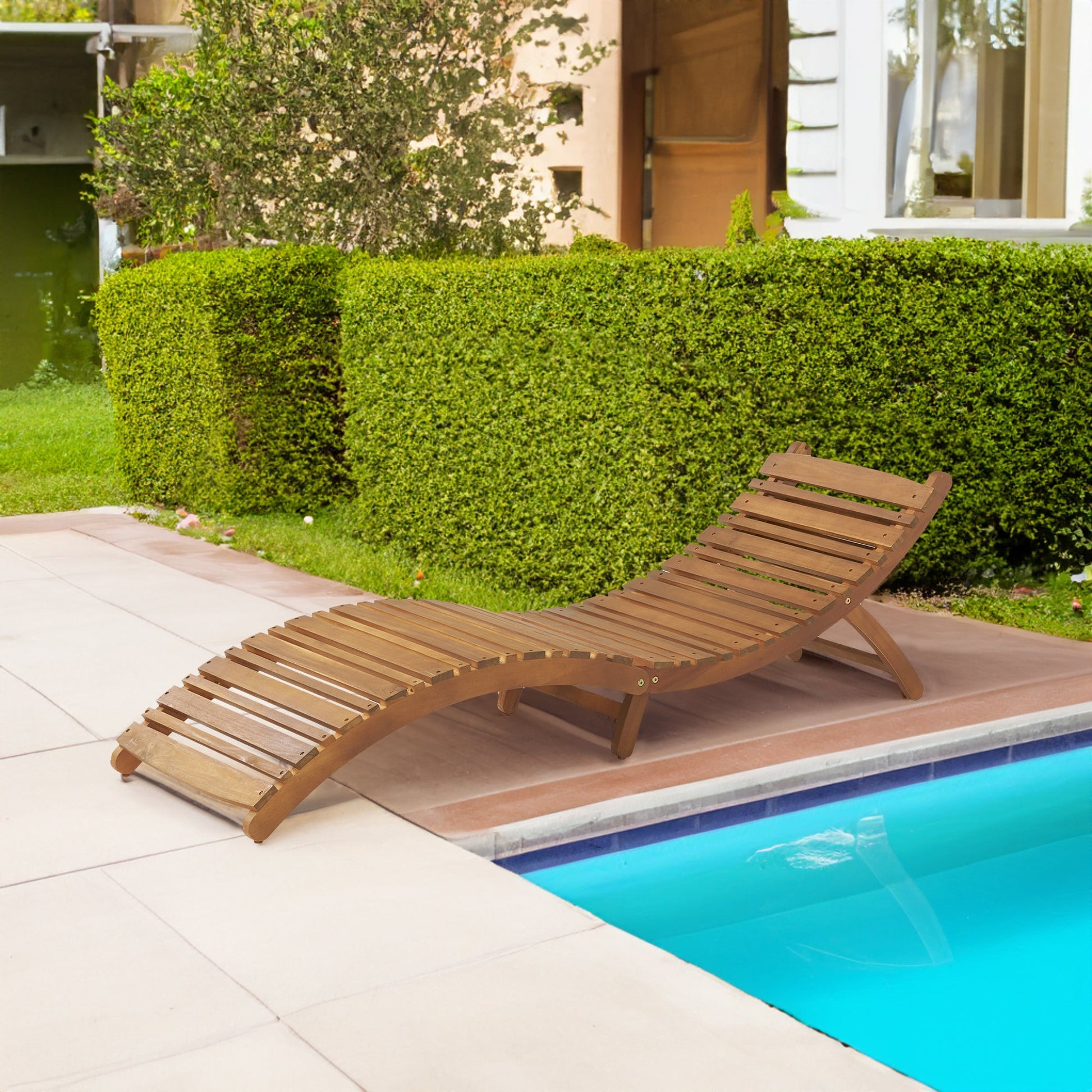 LAHAINA WOOD FOLDABLE CHAISE LOUNGE - Korvel