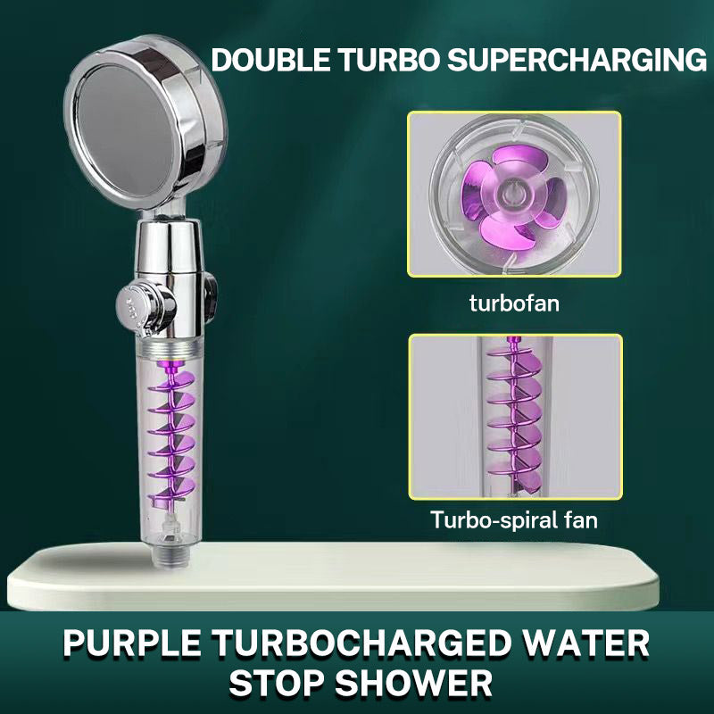 Xiao Man Waist Supercharged Sprinkler Head Dual Turbo Pressurized Propeller Fan Shower Head Shower Head - Korvel