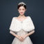Bride's wedding dress fur shawl women's warm white cloak cheongsam jacket red cloak - Korvel
