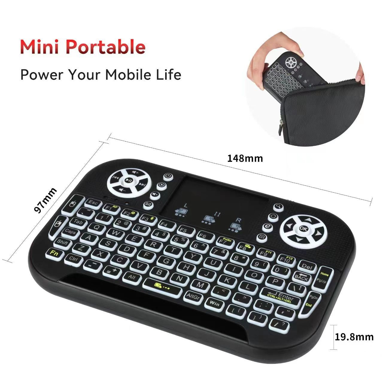 N8 Air Mini Flying Mouse Keyboard with RGB Backlight