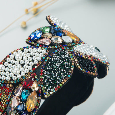 Exquisite Rhinestone Pearl Leaf-Shaped Headband