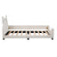 Twin Size Upholstered Daybed with Carton Ears Shaped Headboard  White - Korvel