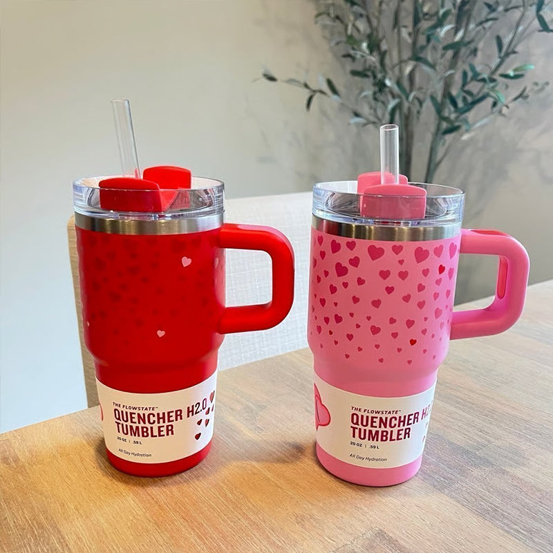 Valentine's Day - themed 5D - patterned love - heart thermos cup with cold - keeping function, made of 304 stainless steel - Korvel
