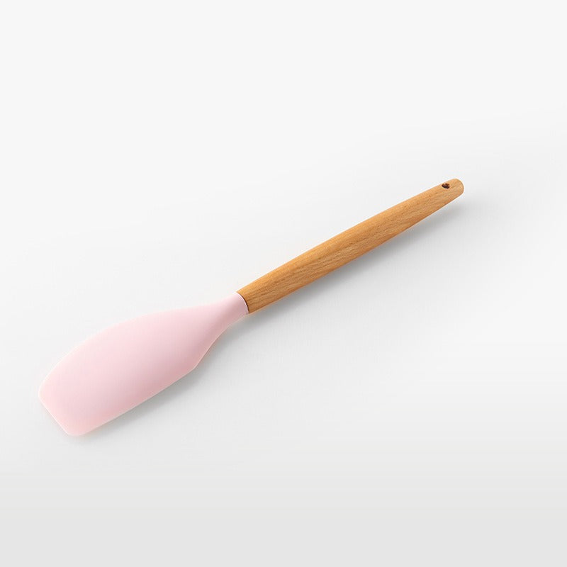 Juego de utensilios de cocina de 11 piezas con mango de madera - Rosa